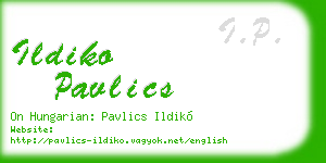 ildiko pavlics business card